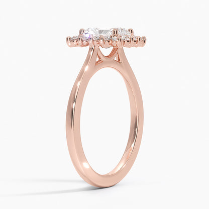 1,30 Karat Radiant Halo Tasarım Tektaş Laboratuvar Pırlanta Yüzük 18K -Vespera - Bold Diamonds
