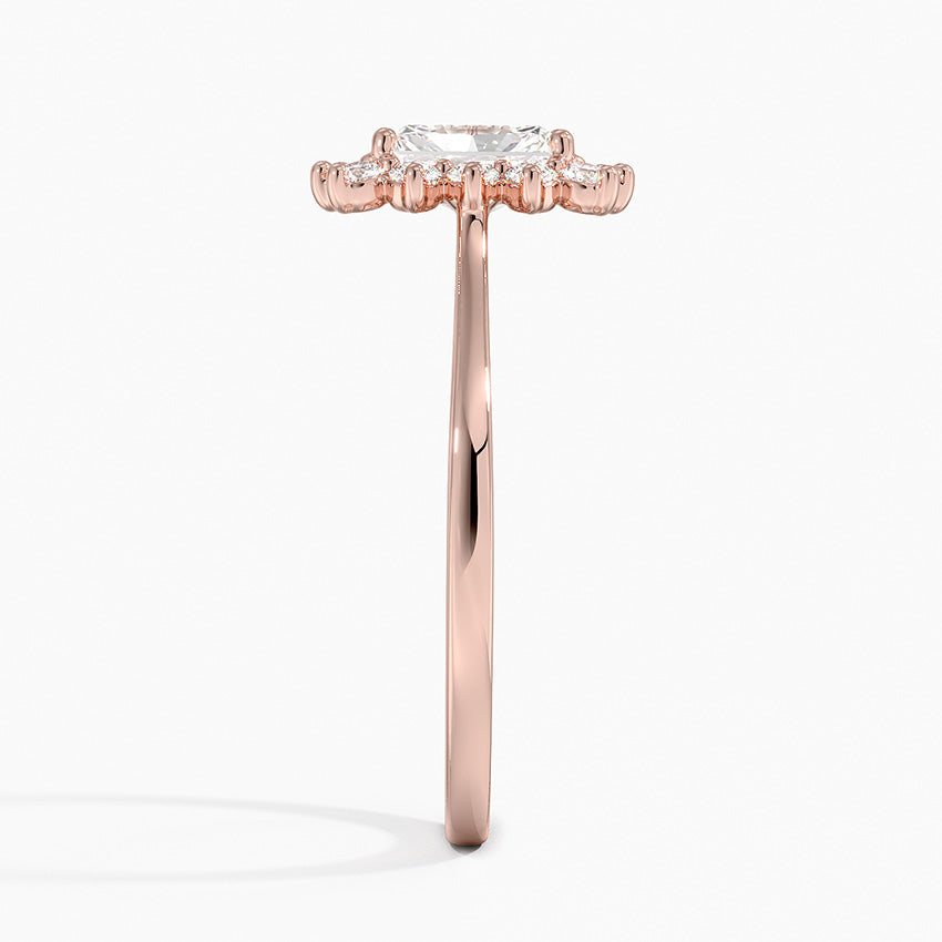 1,30 Karat Radiant Halo Tasarım Tektaş Laboratuvar Pırlanta Yüzük 18K -Vespera - Bold Diamonds