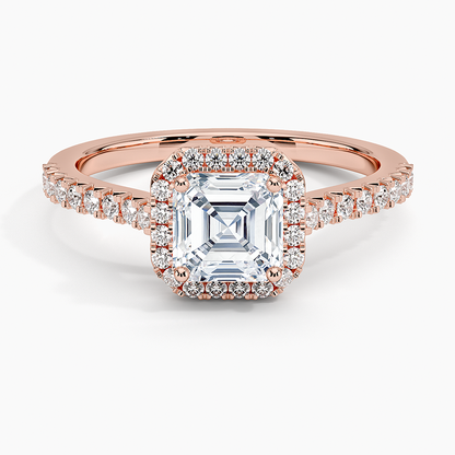 1.40 Karat Asscher Halo Tasarım Tektaş Laboratuvar Pırlanta Yüzük  18k -Astrala - Bold Diamonds