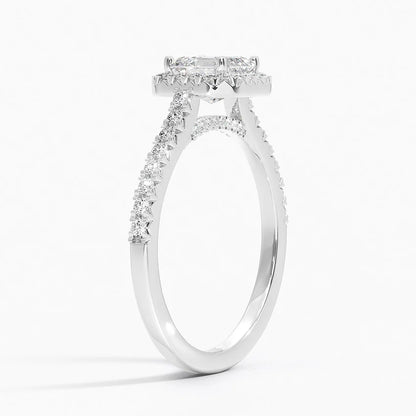 1.40 Karat Asscher Halo Tasarım Tektaş Laboratuvar Pırlanta Yüzük  18k -Astrala - Bold Diamonds