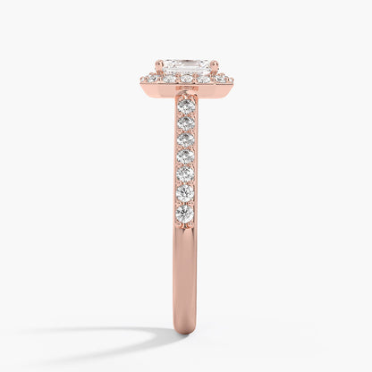 1,40 Karat Asscher Halo Tasarım Tektaş Laboratuvar Pırlanta Yüzük 18K -Bellora - Bold Diamonds
