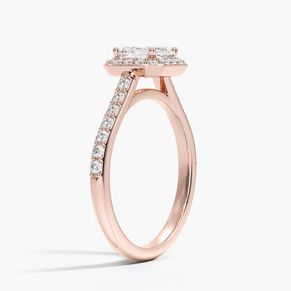 1,40 Karat Asscher Halo Tasarım Tektaş Laboratuvar Pırlanta Yüzük 18K -Bellora - Bold Diamonds