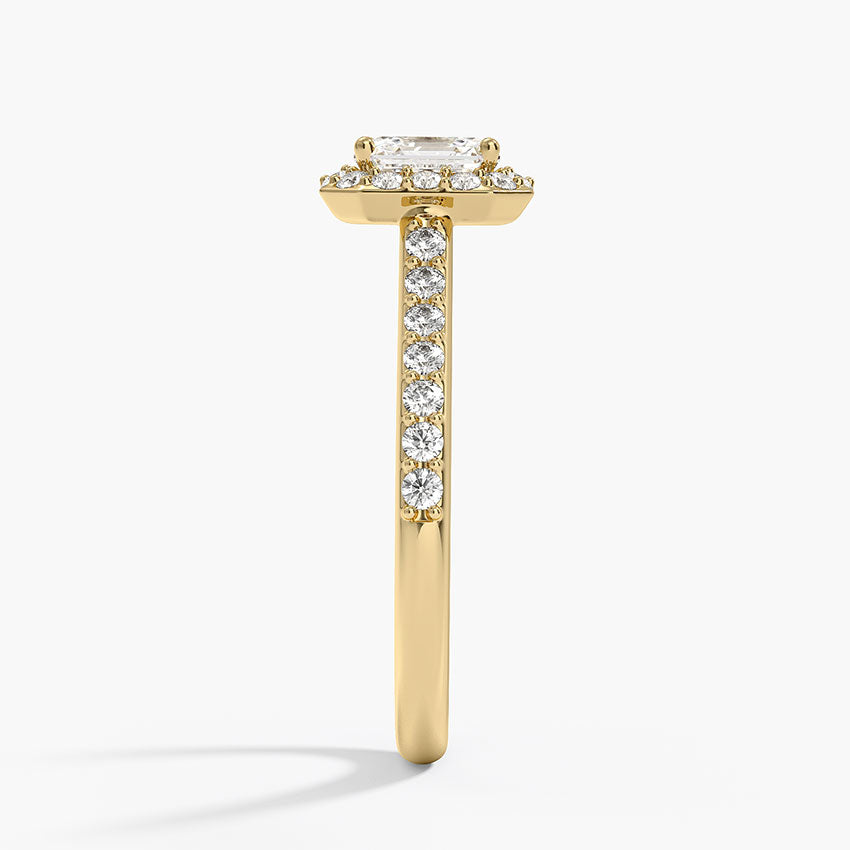 1,40 Karat Asscher Halo Tasarım Tektaş Laboratuvar Pırlanta Yüzük 18K -Bellora - Bold Diamonds