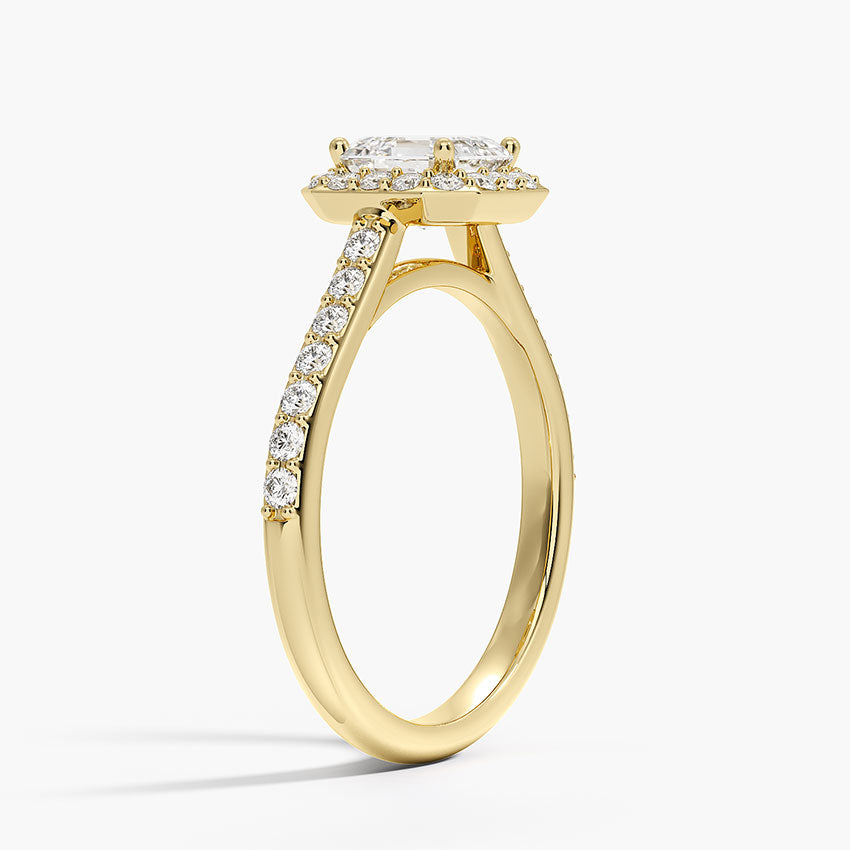 1,40 Karat Asscher Halo Tasarım Tektaş Laboratuvar Pırlanta Yüzük 18K -Bellora - Bold Diamonds