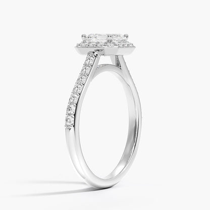 1,40 Karat Asscher Halo Tasarım Tektaş Laboratuvar Pırlanta Yüzük 18K -Bellora - Bold Diamonds