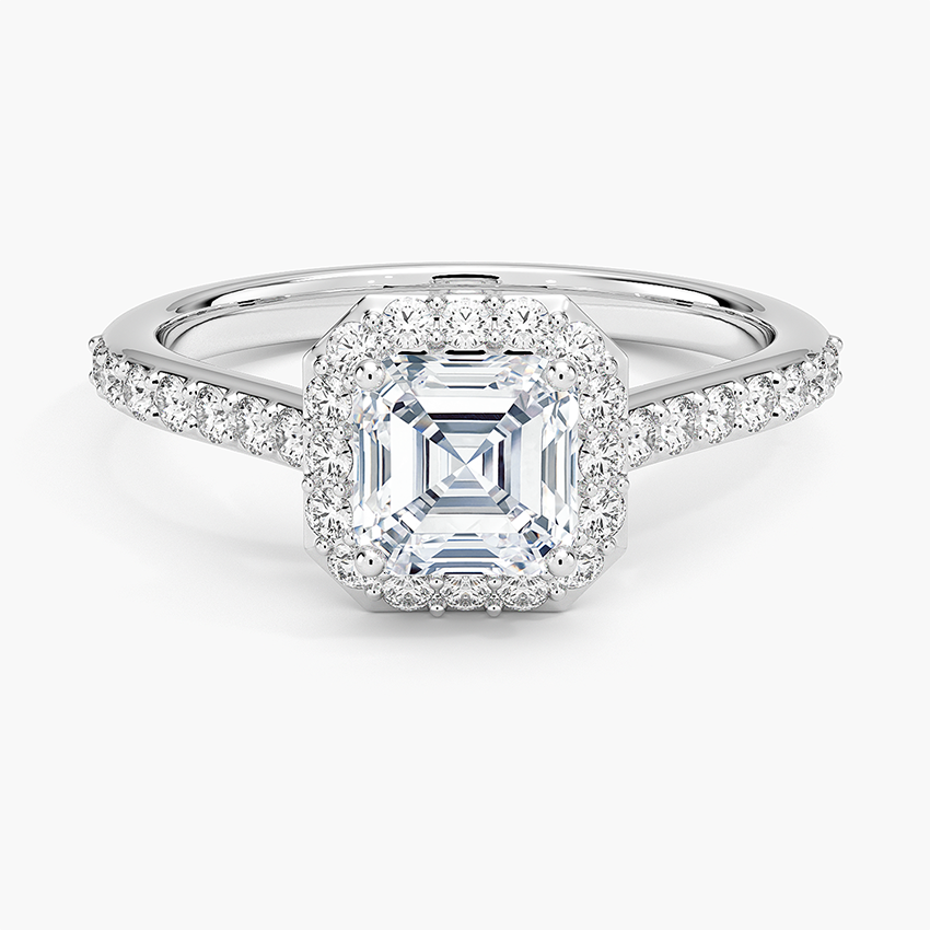 1,40 Karat Asscher Halo Tasarım Tektaş Laboratuvar Pırlanta Yüzük 18K -Bellora - Bold Diamonds