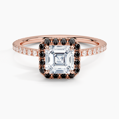 1.40 Karat Asscher Halo Tasarım Tektaş Laboratuvar Pırlanta Yüzük  18k -Halora - Bold Diamonds