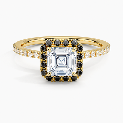 1.40 Karat Asscher Halo Tasarım Tektaş Laboratuvar Pırlanta Yüzük  18k -Halora - Bold Diamonds