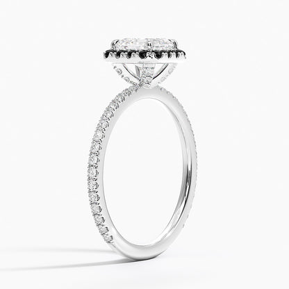 1.40 Karat Asscher Halo Tasarım Tektaş Laboratuvar Pırlanta Yüzük  18k -Halora - Bold Diamonds