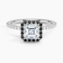 1.40 Karat Asscher Halo Tasarım Tektaş Laboratuvar Pırlanta Yüzük  18k -Halora - Bold Diamonds