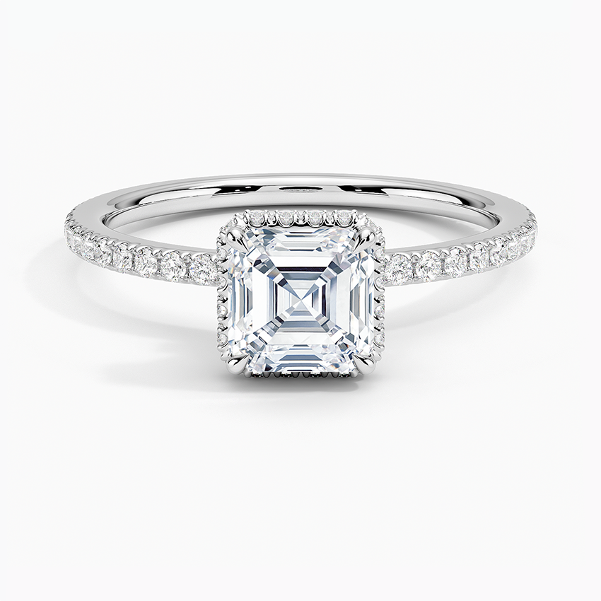 1,40 Karat Asscher Halo Tasarım Tektaş Laboratuvar Pırlanta Yüzük 18K -Luminara - Bold Diamonds