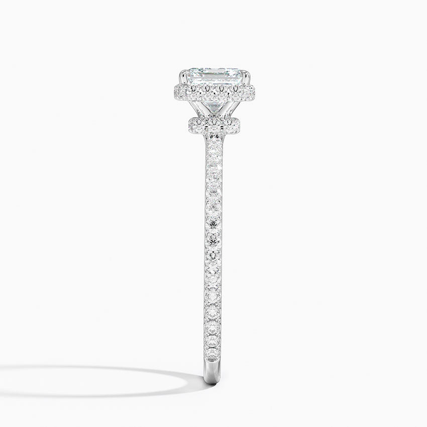 1,40 Karat Asscher Halo Tasarım Tektaş Laboratuvar Pırlanta Yüzük 18K -Luminara - Bold Diamonds