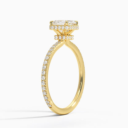 1,40 Karat Asscher Halo Tasarım Tektaş Laboratuvar Pırlanta Yüzük 18K -Luminara - Bold Diamonds