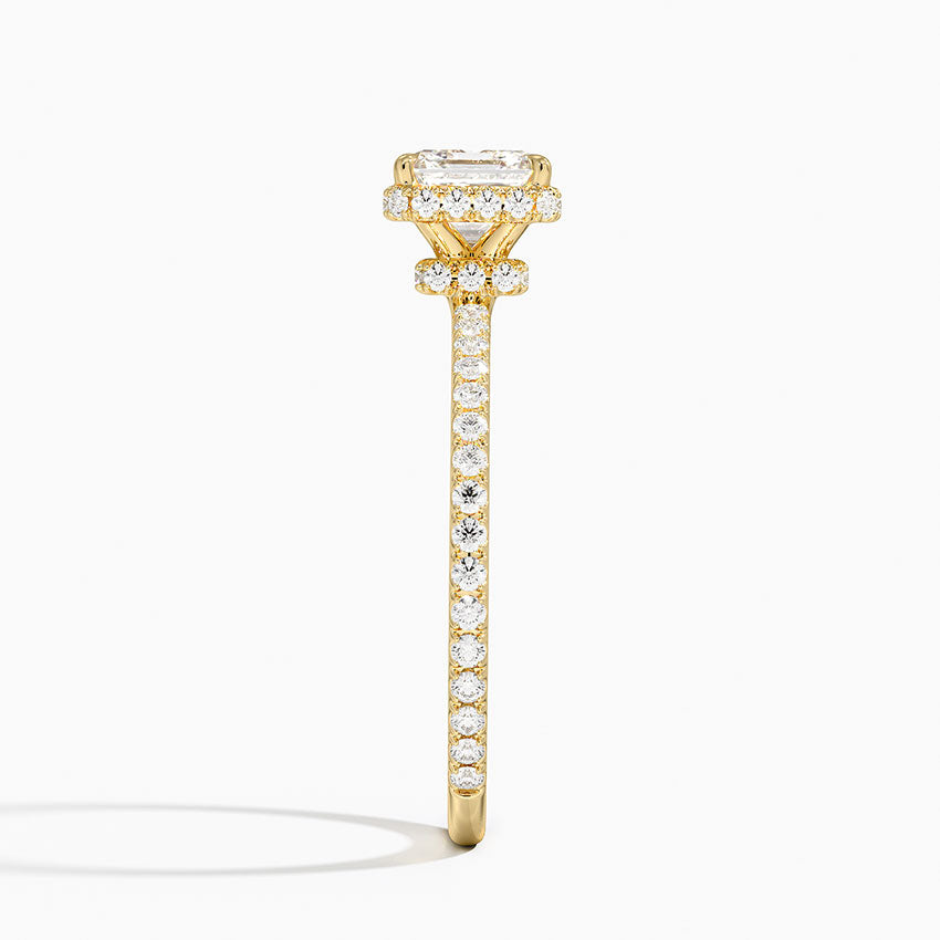 1,40 Karat Asscher Halo Tasarım Tektaş Laboratuvar Pırlanta Yüzük 18K -Luminara - Bold Diamonds