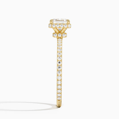 1,40 Karat Asscher Halo Tasarım Tektaş Laboratuvar Pırlanta Yüzük 18K -Luminara - Bold Diamonds