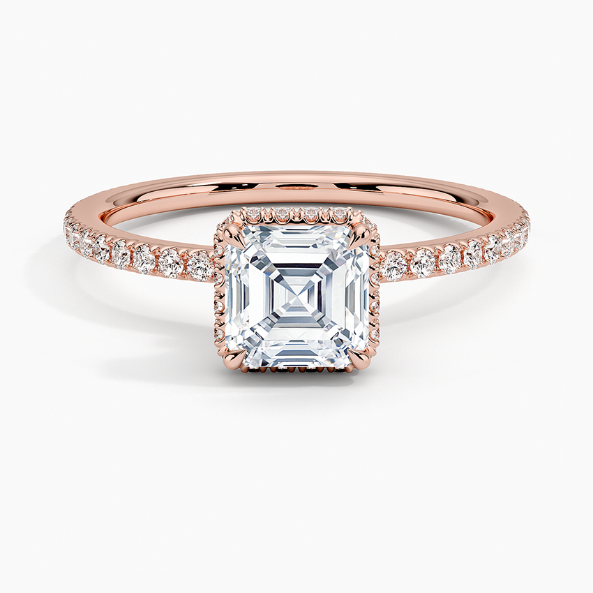 1,40 Karat Asscher Halo Tasarım Tektaş Laboratuvar Pırlanta Yüzük 18K -Luminara - Bold Diamonds
