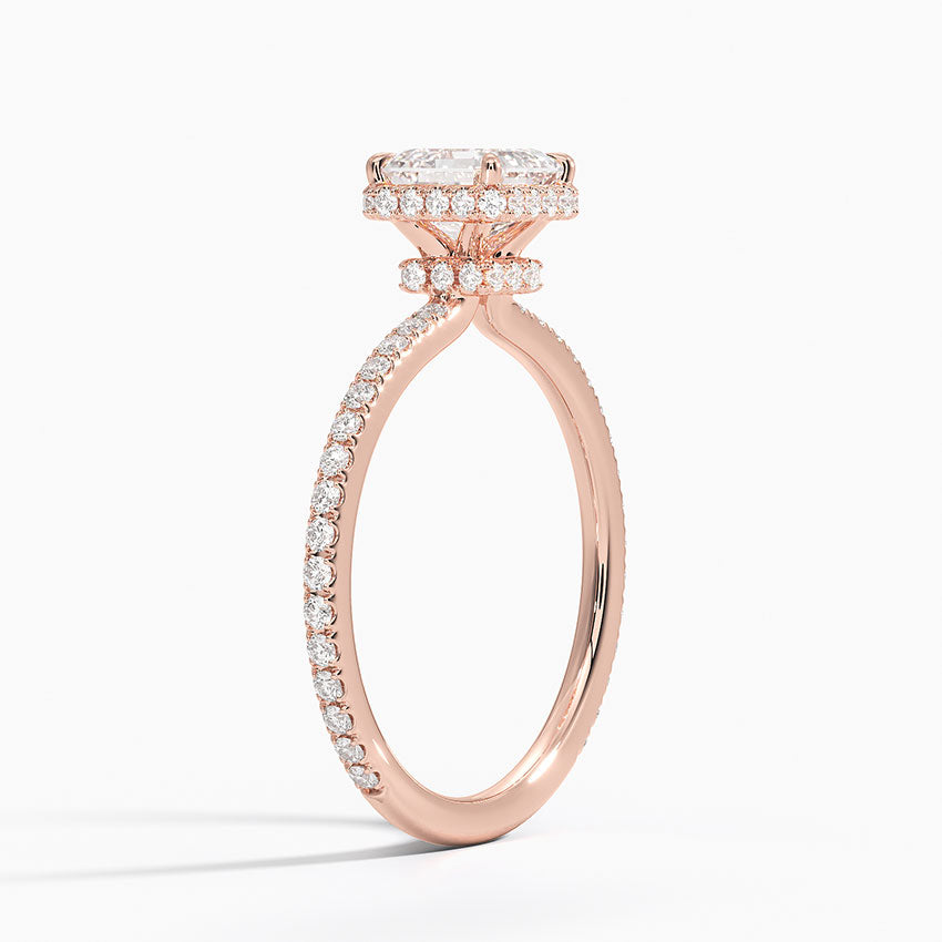 1,40 Karat Asscher Halo Tasarım Tektaş Laboratuvar Pırlanta Yüzük 18K -Luminara - Bold Diamonds