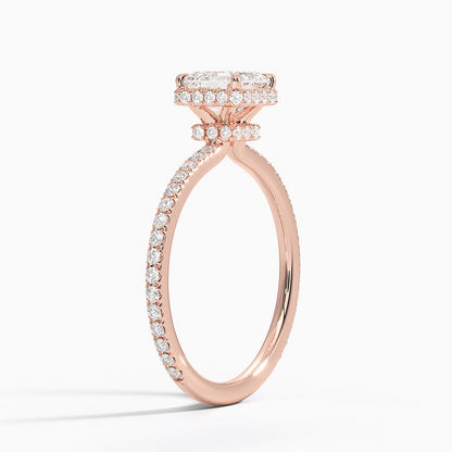 1,40 Karat Asscher Halo Tasarım Tektaş Laboratuvar Pırlanta Yüzük 18K -Luminara - Bold Diamonds