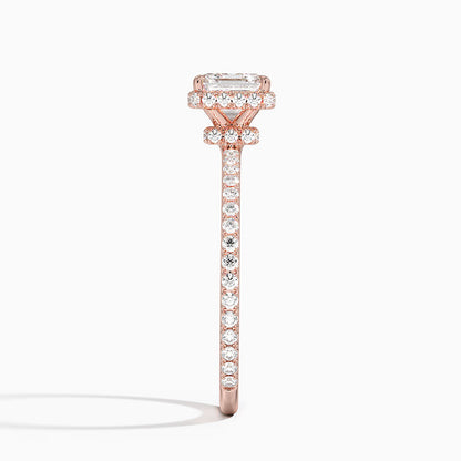 1,40 Karat Asscher Halo Tasarım Tektaş Laboratuvar Pırlanta Yüzük 18K -Luminara - Bold Diamonds