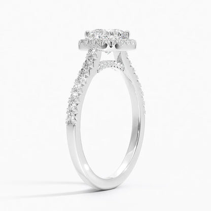 1.40 Karat Cushion Halo Tasarım Tektaş Laboratuvar Pırlanta Yüzük  18k -Astrala - Bold Diamonds