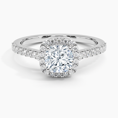 1.40 Karat Cushion Halo Tasarım Tektaş Laboratuvar Pırlanta Yüzük  18k -Astrala - Bold Diamonds