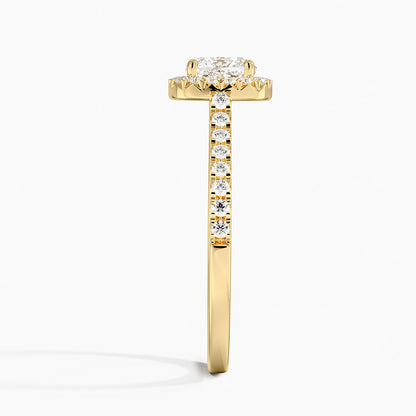 1.40 Karat Cushion Halo Tasarım Tektaş Laboratuvar Pırlanta Yüzük  18k -Astrala - Bold Diamonds