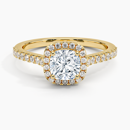 1.40 Karat Cushion Halo Tasarım Tektaş Laboratuvar Pırlanta Yüzük  18k -Astrala - Bold Diamonds