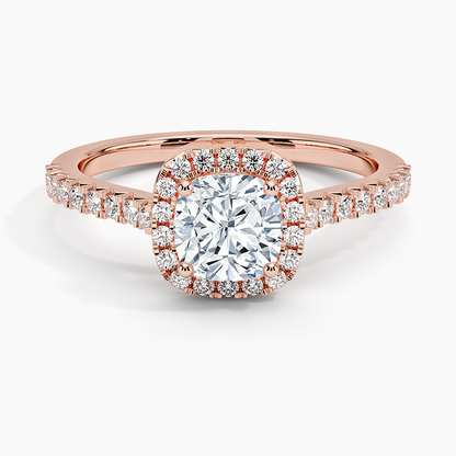 1.40 Karat Cushion Halo Tasarım Tektaş Laboratuvar Pırlanta Yüzük  18k -Astrala - Bold Diamonds