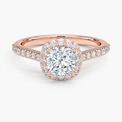 1,40 Karat Cushion Halo Tasarım Tektaş Laboratuvar Pırlanta Yüzük 18K -Bellora - Bold Diamonds