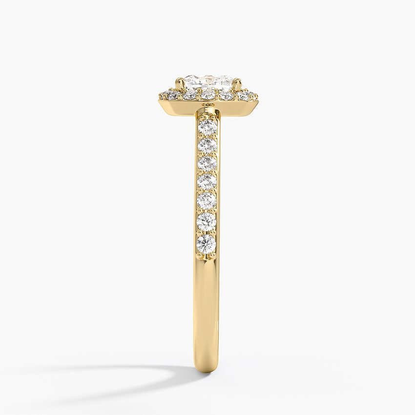 1,40 Karat Cushion Halo Tasarım Tektaş Laboratuvar Pırlanta Yüzük 18K -Bellora - Bold Diamonds
