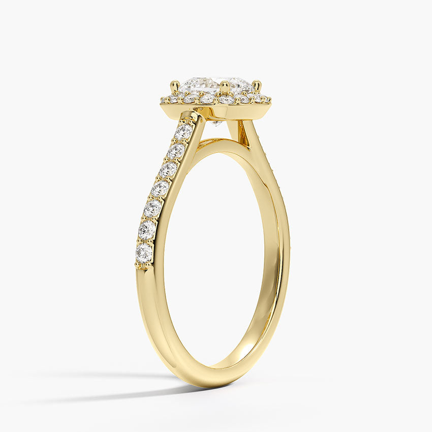 1,40 Karat Cushion Halo Tasarım Tektaş Laboratuvar Pırlanta Yüzük 18K -Bellora - Bold Diamonds