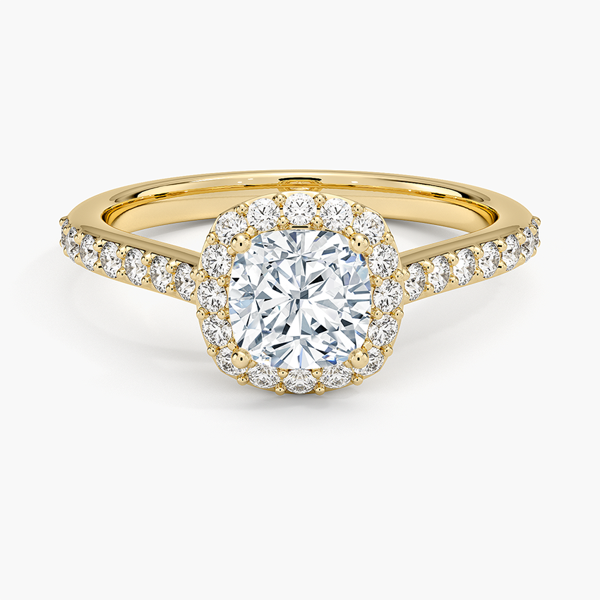 1,40 Karat Cushion Halo Tasarım Tektaş Laboratuvar Pırlanta Yüzük 18K -Bellora - Bold Diamonds