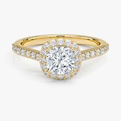 1,40 Karat Cushion Halo Tasarım Tektaş Laboratuvar Pırlanta Yüzük 18K -Bellora - Bold Diamonds