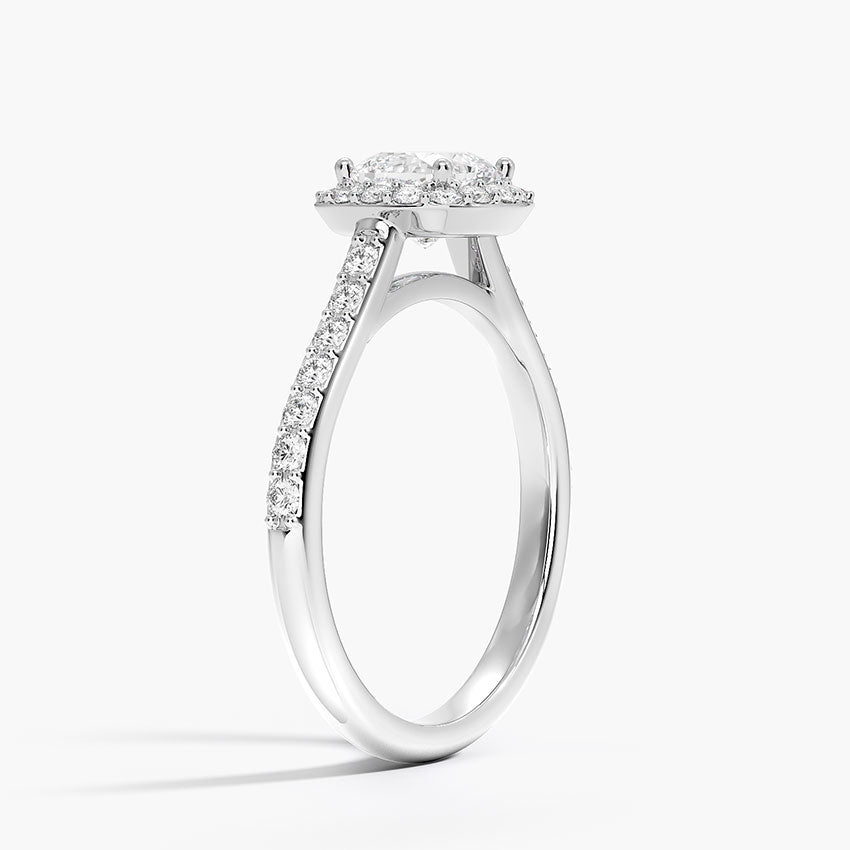 1,40 Karat Cushion Halo Tasarım Tektaş Laboratuvar Pırlanta Yüzük 18K -Bellora - Bold Diamonds