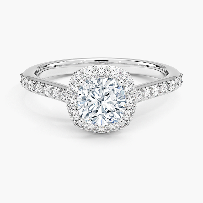 1,40 Karat Cushion Halo Tasarım Tektaş Laboratuvar Pırlanta Yüzük 18K -Bellora - Bold Diamonds