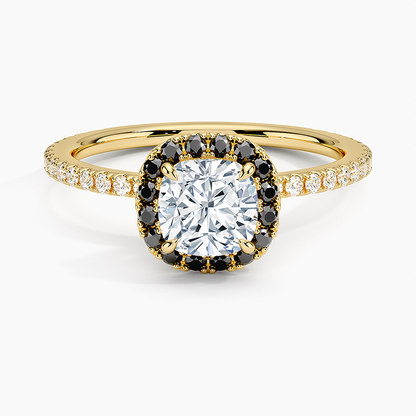 1.40 Karat Cushion Halo Tasarım Tektaş Laboratuvar Pırlanta Yüzük 18k  -Halora - Bold Diamonds