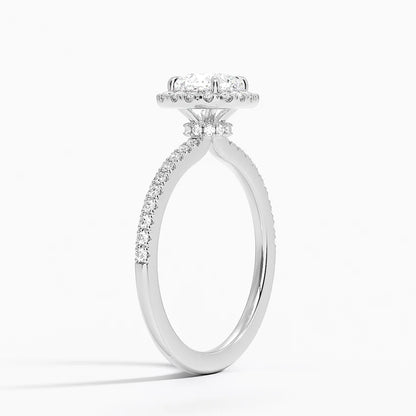 1.40 Karat Cushion Halo Tasarım Tektaş Laboratuvar Pırlanta Yüzük  18k -Luxora - Bold Diamonds