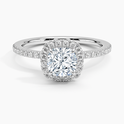 1.40 Karat Cushion Halo Tasarım Tektaş Laboratuvar Pırlanta Yüzük  18k -Luxora - Bold Diamonds