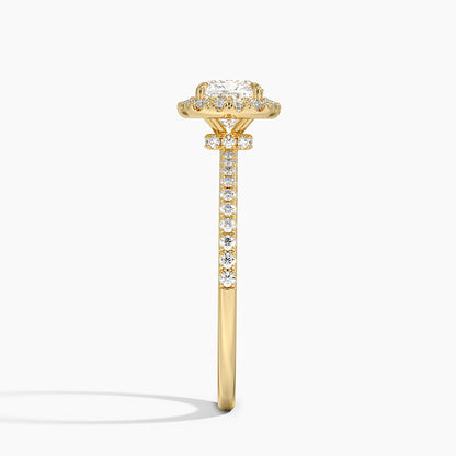1.40 Karat Cushion Halo Tasarım Tektaş Laboratuvar Pırlanta Yüzük  18k -Luxora - Bold Diamonds