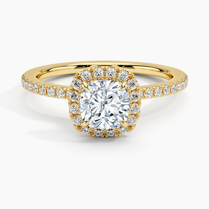 1.40 Karat Cushion Halo Tasarım Tektaş Laboratuvar Pırlanta Yüzük  18k -Luxora - Bold Diamonds