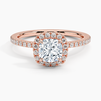 1.40 Karat Cushion Halo Tasarım Tektaş Laboratuvar Pırlanta Yüzük  18k -Luxora - Bold Diamonds