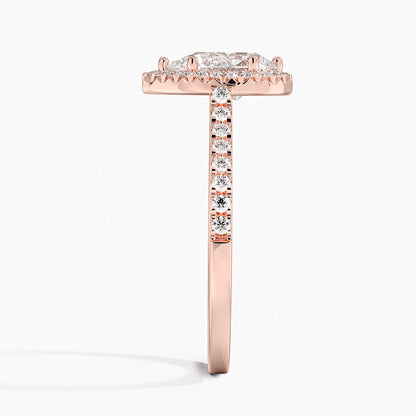 1.40 Karat Damla Halo Tasarım Tektaş Laboratuvar Pırlanta Yüzük  18k -Astrala - Bold Diamonds