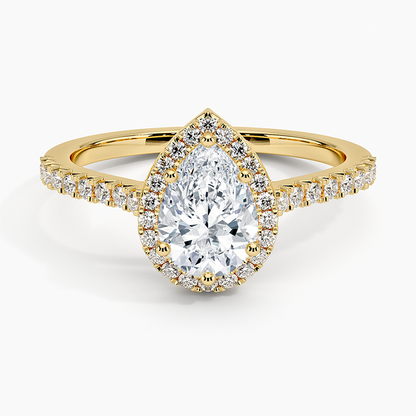 1.40 Karat Damla Halo Tasarım Tektaş Laboratuvar Pırlanta Yüzük  18k -Astrala - Bold Diamonds