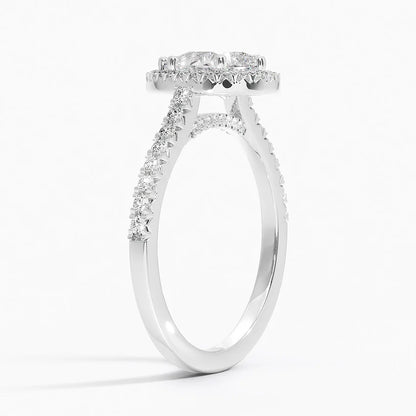 1.40 Karat Damla Halo Tasarım Tektaş Laboratuvar Pırlanta Yüzük  18k -Astrala - Bold Diamonds