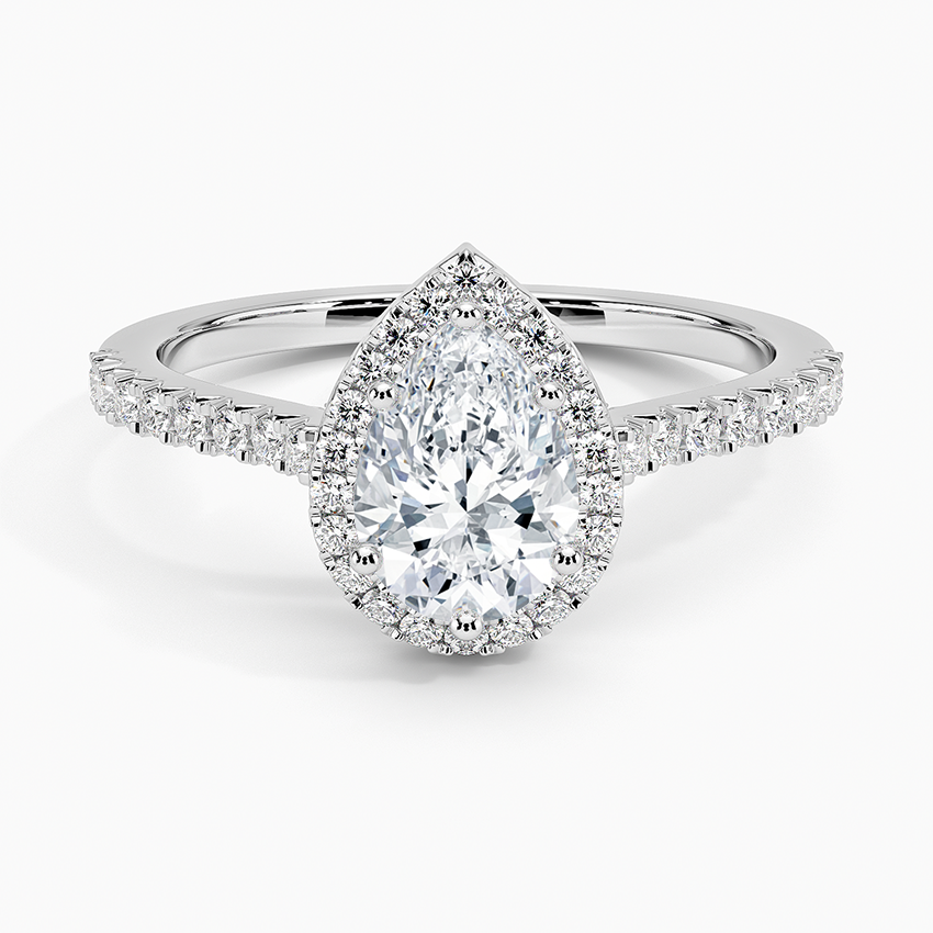 1.40 Karat Damla Halo Tasarım Tektaş Laboratuvar Pırlanta Yüzük  18k -Astrala - Bold Diamonds