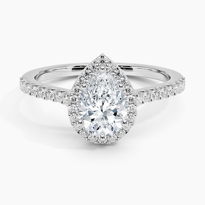 1.40 Karat Damla Halo Tasarım Tektaş Laboratuvar Pırlanta Yüzük  18k -Astrala - Bold Diamonds