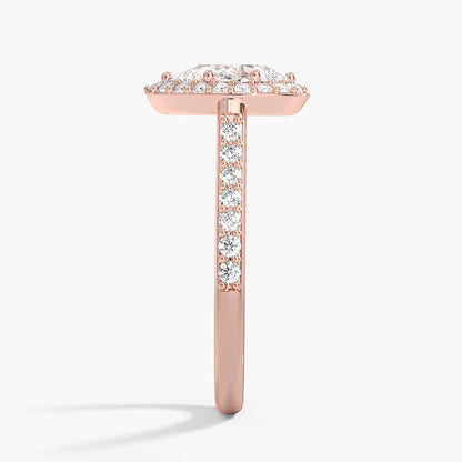 1,40 Karat Damla Halo Tasarım Tektaş Laboratuvar Pırlanta Yüzük 18K -Bellora - Bold Diamonds