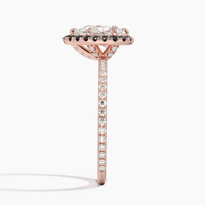 1.40 Karat Damla Halo Tasarım Tektaş Laboratuvar Pırlanta Yüzük 18k  -Halora - Bold Diamonds