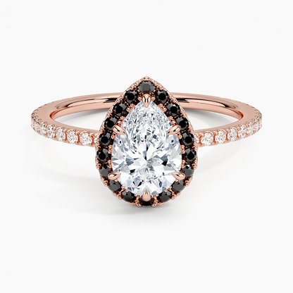 1.40 Karat Damla Halo Tasarım Tektaş Laboratuvar Pırlanta Yüzük 18k  -Halora - Bold Diamonds