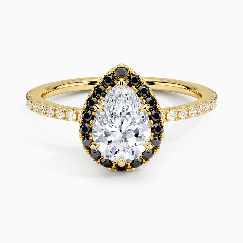 1.40 Karat Damla Halo Tasarım Tektaş Laboratuvar Pırlanta Yüzük 18k  -Halora - Bold Diamonds
